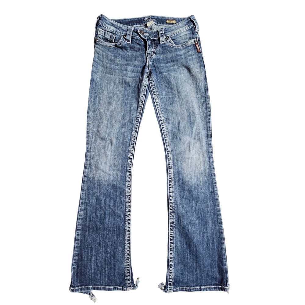 Silver Jeans Co Tuesday Bootcut Jeans Womens 28/33 Distressed Hem Retro Y2k 90s